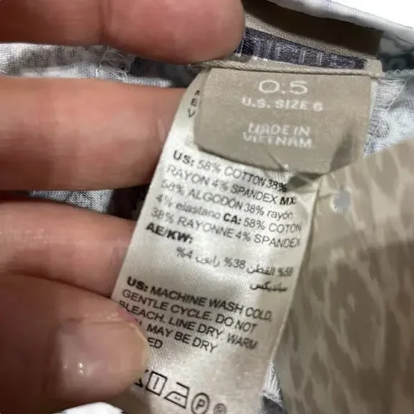 Chico's Secret Stretch Waist Pants 0.5 6 blue green print comfort mod - Picture 8 of 9